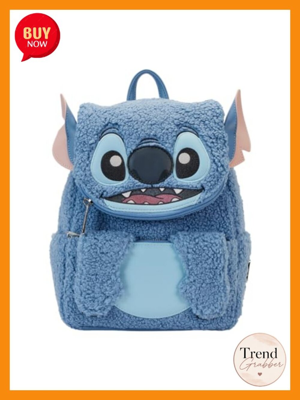 Disney Stitch Plush Sherpa Mini Backpack Loungefly Collectible
